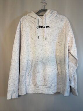 Glossier Grey Speckled Hoodie with Black Logo